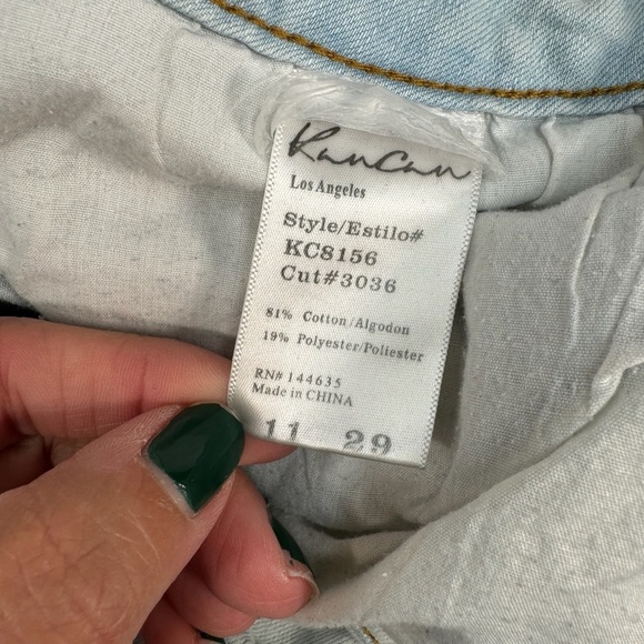 Kancan Straight Leg Jeans Womens Size 11/29 Light Wash Mid Rise Distressed - Picture 6 of 13